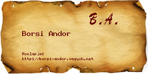 Borsi Andor névjegykártya