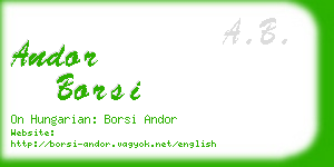 andor borsi business card